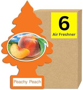Little Trees Cardboard Hanging Car, Home & Office Air Freshener, Peachy Peach (Pack of 6)