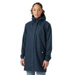 Helly Hansen Women's Moss Long Hooded Fully Waterproof Windproof Raincoat Jacket, 597 Navy, Small