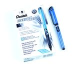 Pentel EnerGel Liquid Gel Rollerball Pen with Cap to Protect Pockets, Everyday Writing, Office Supplies, School Supplies, 0.5mm, Fine Needle Point, Blue Barrel, Black Ink, BLN15-A, Box of 12