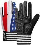 FINGER TEN Weightlifting Workout Gloves Full Half Finger with Wrist Strap Support, Padded Grip for Weight Lifting Gym Fitness Exercise Training Men Male (USA Flag, Medium)