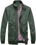 Mens Harrington Jacket Bomber Sports Smart Casual Midweight (Green, M)