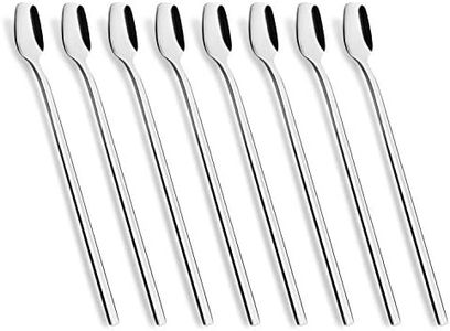 8-Piece 8-Inch Long Handle Spoon, Coffee Stirrers, Iced Teaspoon,Ice Cream Spoon,Premium 18/10 Stainless Steel Cocktail Stirring Spoons