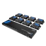 OREI 1x8 HDMI Extender Splitter Multiple Over Single Cable CAT6/7 1080P with IR Remote EDID Management - Up to 165 Ft - Loop Out - Low Latency - Full Support