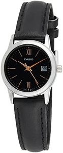 CASIO LTPV002L-1B3 Unisex Black Analog Watch with Black Band