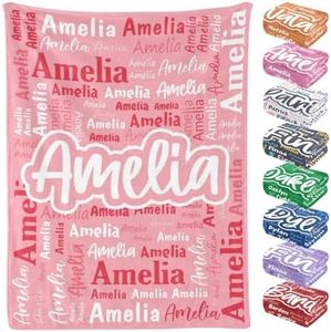 Custom Blanket Personalized Baby Blanket Customized Throw with Name Text for Adult Kid