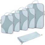 BAGSMART Compression Packing Cubes for Travel, Compressible Packing Cubes for Carry On Suitcase, Lightweight Travel Essentials (6-Pack (1L+2M+2S+1Shoe Bag), Sky Blue