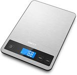 Homever Large Digital Kitchen Scales, 15kg Stainless Steel Food Scales for Baking and Cooking, 1g/0.1oz accuracy, Easy to Read, Clean and Store, Suitable for Health Seekers and Vegetarians