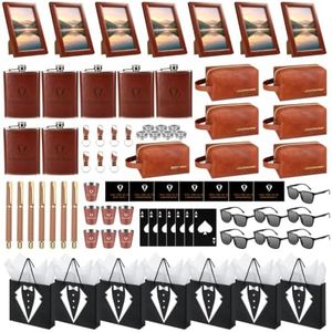 Rigibright 84 Pcs Groomsmen Gifts Set of 7 for Wedding Party Best Man Gift