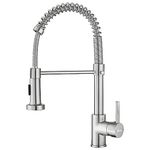 APPASO Kitchen Tap, Kitchen Sink Mixer Tap with Pull Down Sprayer, Kitchen Mixer Tap 360° Swivel, Commercial Kitchen Faucet Single Handle Mixer Tap with 2 Spray Modes Brushed Messing