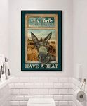 Inga Donkey Why Hello Sweet Cheeks Bathroom Poster Donkey Lover Gift Funny Gift Metal Signs 8x12 inch