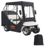 VEVOR Golf Cart Enclosure, Fit for 2 Passengers EZGO TXT RXV, Short Roof 59", 600D Polyester Driving Enclosure 4-Sided Transparent Windows, Club Car Covers Universal for Most Brand Sunproof Dustproof