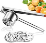 LHS Potato Ricer and Masher Large Heavy Duty Stainless Steel Manual Masher Ricer Kitchen Tool Food Ricer Press Strainer Great for Smooth and Fluffy Mashed Potatoes, Puree, Gnocchi, Fruit Juicer