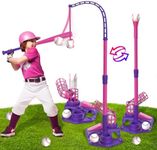 VATOS Hang T Ball Sets for Kids 3-5, 3 IN 1 Kids Teeball Toy Sets with Fixed & Ejection Baseball Batting Tee 6pcs Baseballs, Adjustable Height Teeball Batting Tee Outdoor Toys Gifts for Boys Girls