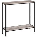 HOOBRO 75 cm Console Table, Narrow Entryway Table with Shelves, Small Sofa Table, Side Table, Display Table, for Hallway, Living Room, Bedroom, Foyer, Greige and Black BG22XG01