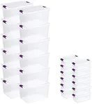 Sterilite 66 Quart Clear Latch Lid Storage Container Tote, 12 Pack, and 15 Quart Clear Latch Lid Storage Container Tote, 12 Pack for Home Organization