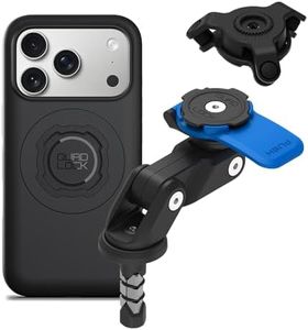 QUAD LOCK Gabelschaft-Handyhalterung (V2) für Motorrad mit Vibrationsdämpfer und MAG Hülle für iPhone 17 Pro