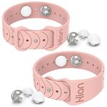 Motion Sickness Bands/Adjustable Acupressure Wristbands/Relief Waterproof Band For Nausea Morning Sickness,Motion Sickness Sea Flying Travel（1Pair Pink）