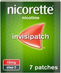 Nicorette Invisi 15mg Patch, Step 2, (7 Patches), Nicotine Patches for Smoking Cessation, Discreet & Convenient Help to Stop Smoking, For those who smoke less than 10 cigarettes a day