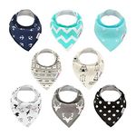 ALVABABY Bandana Drool Bibs Drooling Teething Feeding Super Absorbent 100% Cotton Reusable Washable Bibs 8 pcs Newborn Infant Toddler Baby