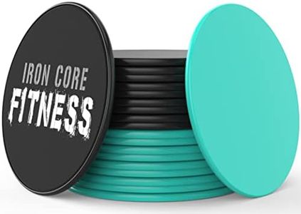 Iron Core Fitness Sliding Discs for Exercise Multi Pack Exercise Sliders 20 Disc (10 Set) Pack. HIIT Workout Equipment (Aqua & Black)