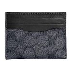 Coach Men's Flat Card Case in Signature Credit Holders, Charcoal/Black, One Size