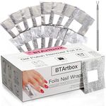 Gel Nail Polish Remover - Gel Polish Remover Wraps BTArtbox Nail Foil Wraps 200Pcs Soak Off Gel Remover with 1 Pcs Cuticle Pusher for Removing Nail Polish at Home