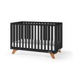 Child Craft SOHO 4-in-1 Convertible Crib, Baby Crib Converts to Day Bed, Toddler Bed and Full Size Bed, 3 Adjustable Mattress Positions, Non-Toxic, Baby Safe Finish (Ebony)