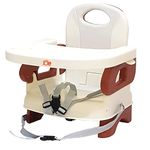 JUNIOR JOE 2 in 1 Baby Booster Seat With Removable Dining Tray and Safety Belt (BROWN)