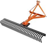 GarveeTech 3 Point 5 FT Landscape Rake, Heavy Duty 60" Width 3 Point Attach Tow Behind Garden Tool, 360 Degree Rotation for Compact Tractors, Category 1