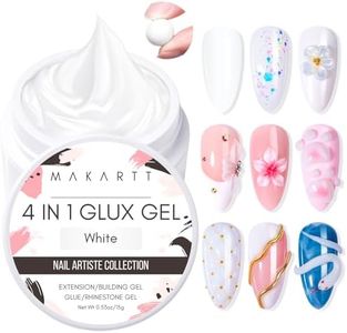 Makartt Solid Builder Nail Gel, 4-in-1 3D Nail Gel Sculpting Gels White Non-sticky for Extension, 15ML UV Glue for Acrylic Tips, Rhinestones & Sculpture Hard Gels for Nails Art Salon Home DIY
