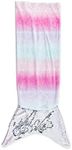 Heritage Kids Royal Plush Wearable Mermaid Tail Sequin Throw Blanket, Ombre Rainbow, 18"x52" (K630917)