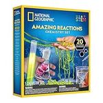 NATIONAL GEOGRAPHIC Chemistry Set for Kids - Chemistry Kit with 20 Science Experiments, Make Glowing Worms, Fizzy Solutions and More, Great Chemistry Gift for Girls and Boys