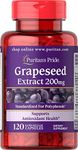 Puritans Pride Grapeseed Extract 200 Mg Capsules, 120 Count