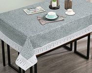 The Furnishing Tree Rectangular Shaped WxL 60x120 Inch 10 Seater Table Cover Waterproof PVC Sand Pattern Grey