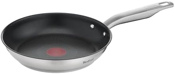 Tefal, Virtuoso Induction Stainless Steel Frypan 24cm, E4910425, 3x Stronger Titanium Non-Stick Coating, Thermo Signal ™ technology, Suitable for All Cooktops, Dishwasher Safe