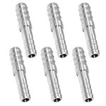 JoyTube Hose Barb Reducer 3/8" to 5/16" Barb Hose ID Stainless Steel Reducing Union Fittings Air Water Fuel (Pack of 6)