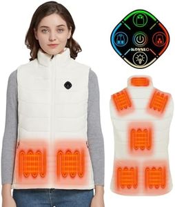 KOVNLO Womens Heated Vest, 4 in 1 Smart Controller, Lights-out Design, Lightweight Heating Vest (Battery Pack Not Included), Chalk, Large