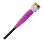 Easton Homerun Smash Foam Bat + Ball Combo | Youth/Kids/Child | 2020 | 24 in Foam Covered Plastic Bat with Monster Barrel | Pink/Purple | 10 in White Foam Ball with Purple Laces (8069458)