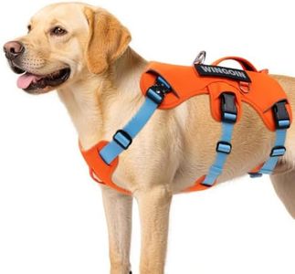 WINGOIN Escape Proof Dog Harness,No Pull for Large Dog with Handle,OrangeXL
