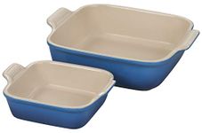 Le Creuset Stoneware Heritage Set of 2 Square Dishes, Small - 18 oz. & Medium - 2 qt., Marseille