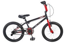 Zombie Plague Kids 18" BMX Bike | Boys Girls Freestyle BMX Bicycle with 360 Bar Spin & Stunt Pegs | Black/Red | Ages 7+