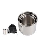 Folding Stainless Steel Camping Coffee Mug - 4 Piece Set Cups for Survival Gear