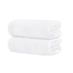 Tens Towels Large Bath Sheets, 100% Cotton, 35x70 inches Extra Large Bath Towel Sheets, Lighter Weight, Quicker to Dry, Super Absorbent, Oversized Bath Towels, (Pack of 2, White)