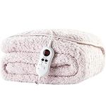 Cozy Night Electric Heated Throw Blanket - 9 Heat Settings & 9 Timer Settings - Machine Washable - Luxurious Sherpa Fleece - 160 x 120 cm (Grey Lilac)