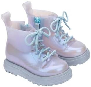 mini melissa Coturno Boots for Little Kids, Blue/Pearly Blue, 6