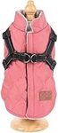 Dog Coat Waterproof Winter Jacket Warm Vest with Harness - Cozy Dog for Small Medium Large Dogs - Puppy Winter Vest with Fur & Zip Up - Stylish Pet Apparel Outdoor Clothes(XXX-Large, Pink)