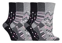 Gentle Grip Sock Shop 6 Pairs Ladies Loose Soft Top Non Elastic Bamboo Socks (4-8 UK, SOLRM36)