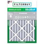 Filterbuy 20x25x4 Air Filter MERV 8 Dust Defense (1-Pack), Pleated HVAC AC Furnace Air Filters Replacement (Actual Size: 19.50 x 24.50 x 3.63 Inches)