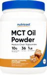 Nutricost Premium MCT Oil Powder (1 LB) (Salted Carmel) - Best for Keto, Ketosis, and Ketogenic Diets - Non-GMO and Gluten Free, Medium Chain Triglyceride