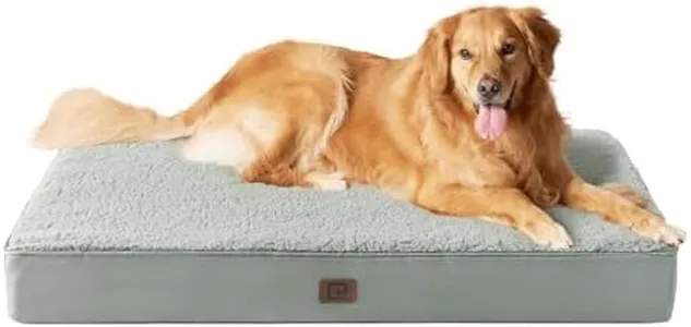 EHEYCIGA Orthopedic XXL Dog Beds for Jumbo Dogs with Removable Washable Cover for Crate, Greyish Green, 47x29